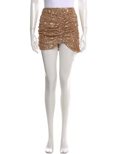 Pre-owned Retroféte Sequin Embellishments Mini Skirt In Brown