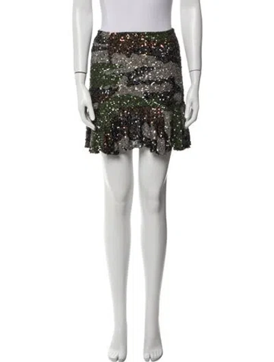 Pre-owned Retroféte Sequin Embellishments Mini Skirt In Green