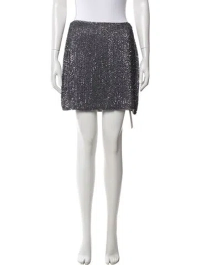 Pre-owned Retroféte Sequin Embellishments Mini Skirt In Silver