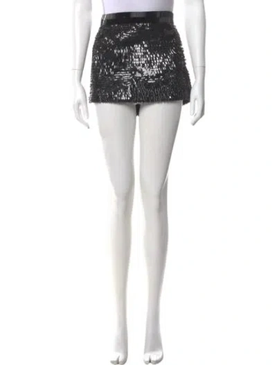 Pre-owned Retroféte Sequin Embellishments Mini Skirt W/ Tags In Black