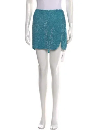 Pre-owned Retroféte Sequin Embellishments Mini Skirt W/ Tags In Blue