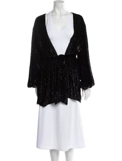 Pre-owned Retroféte Sequin Embellishments Robe W/ Tags In Black