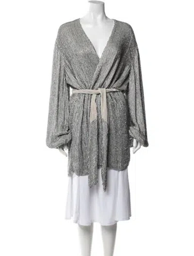 Pre-owned Retroféte Sequin Evening Jacket In Metallic/silver