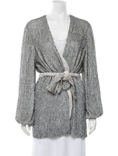 Pre-owned Retroféte Sequin Evening Jacket In Metallic/silver