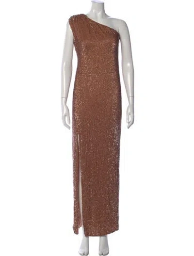 Pre-owned Retroféte Sequin Long Dress In Brown