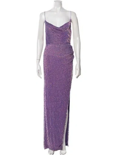 Pre-owned Retroféte Sequin Long Dress In Purple