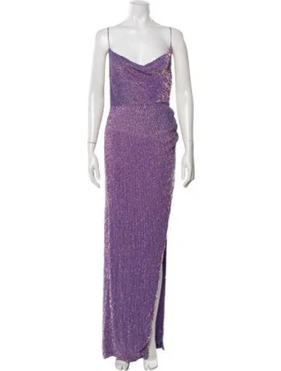 Pre-owned Retroféte Sequin Long Dress In Purple