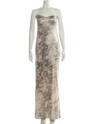 Pre-owned Retroféte Sequin Long Dress W/ Tags In Neutral