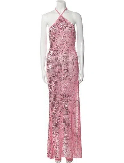 Pre-owned Retroféte Sequin Long Dress W/ Tags In Pink
