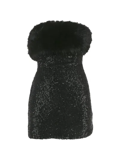 Pre-owned Retroféte Sequin Mini Dress In Black