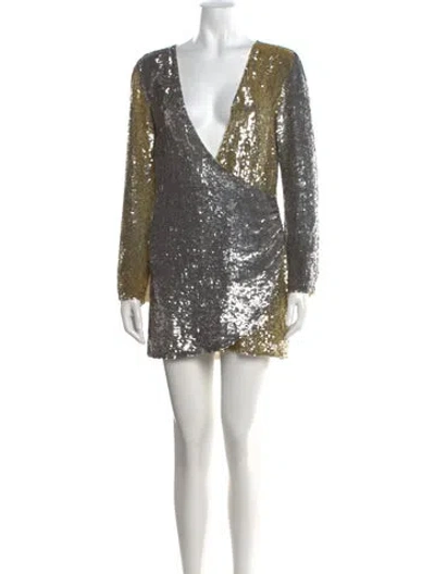 Pre-owned Retroféte Sequin Mini Dress In Metallic