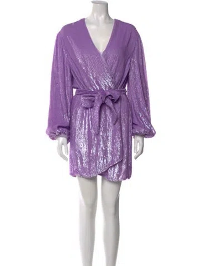Pre-owned Retroféte Sequin Mini Dress In Purple