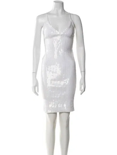 Pre-owned Retroféte Sequin Mini Dress In White