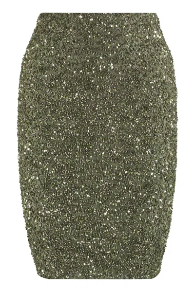 Retroféte Retrofete Sequin Mini Skirt In Green