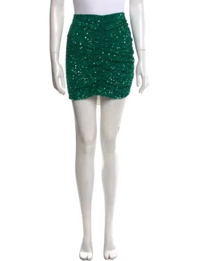 Pre-owned Retroféte Sequin Mini Skirt In Green