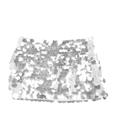 Retroféte Retrofete Sequin Mini Skirt In Silver
