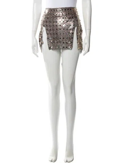 Pre-owned Retroféte Sequin Mini Skirt In White