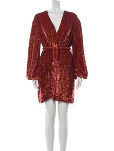 Pre-owned Retroféte Sequin Patterned Coat In Orange