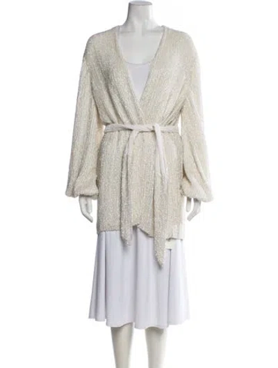 Pre-owned Retroféte Sequin Patterned Evening Jacket W/ Tags In Neutrals