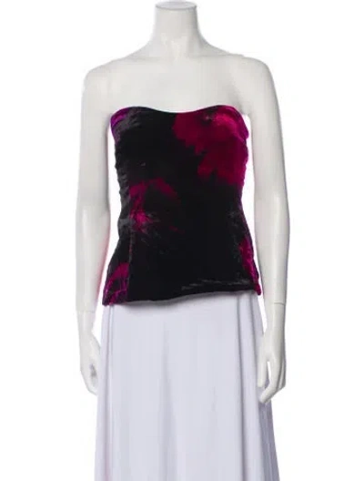 Pre-owned Retroféte Sequin Printed Crop Top In Black
