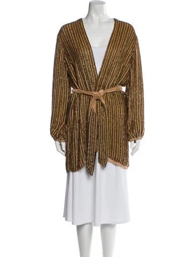 Pre-owned Retroféte Sequin Striped Evening Jacket W/ Tags In Brown