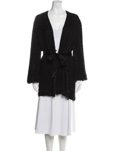 Pre-owned Retroféte Sequin Tweed Pattern Jacket In Black
