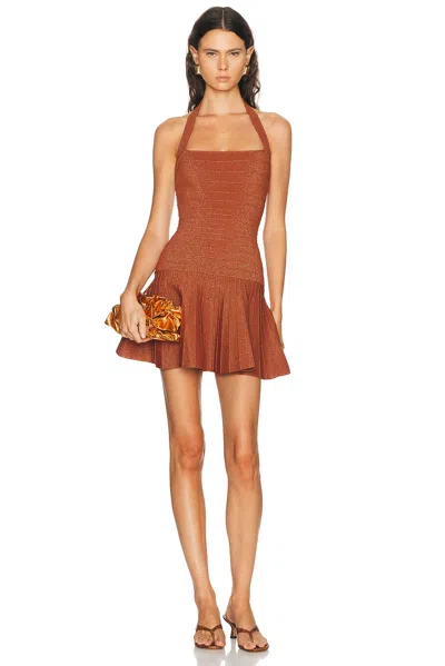 Retroféte Serenna Knit Dress In Metallic Rust