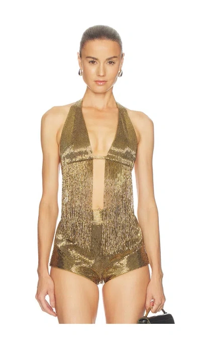 Retroféte Sereya Embellished Top In Green