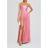 Retroféte Sevyn Pleated Strapless Gown In Light Rose