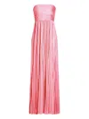 Retroféte Sevyn Pleated Strapless Gown In Pink