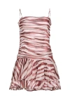 Retroféte Shaniece Silk Printed Layered Mini Dress In Earl Rose Zebra