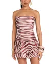 Retroféte Shaniece Silk Printed Layered Mini Dress