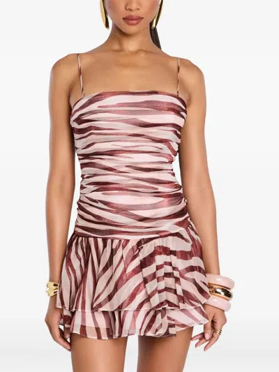Retroféte Shaniece Zebra-print Ruffled Dress In Multi