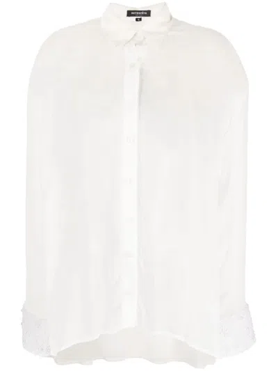 Retroféte Pearl-embellished Detail Shirt In White