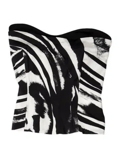 Pre-owned Retroféte Silk Animal Print Top In Black
