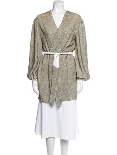 Pre-owned Retroféte Silk Coat W/ Tags In Silver