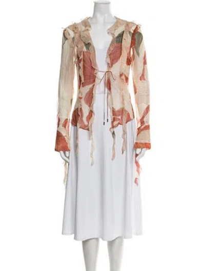 Pre-owned Retroféte Silk Floral Print Evening Jacket In Multi