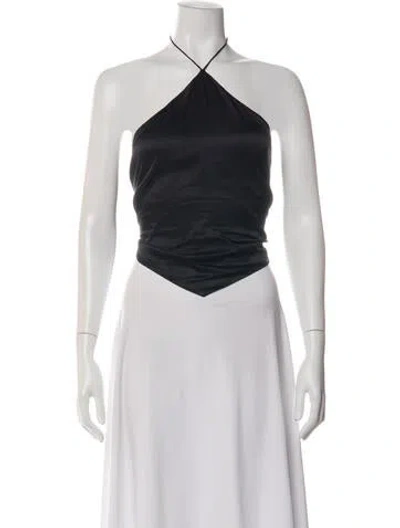 Pre-owned Retroféte Silk Halterneck Crop Top In White