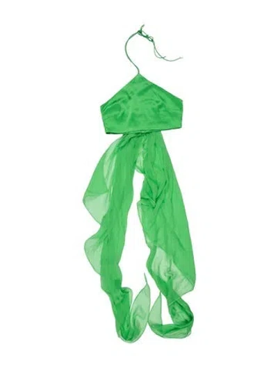 Pre-owned Retroféte Silk Halterneck Top In Green