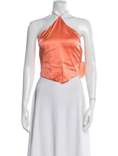 Pre-owned Retroféte Silk Halterneck Top In Pink