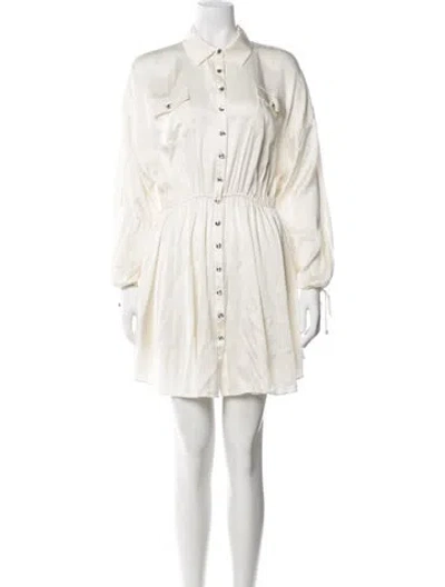 Pre-owned Retroféte Silk Knee-length Dress In Neutrals