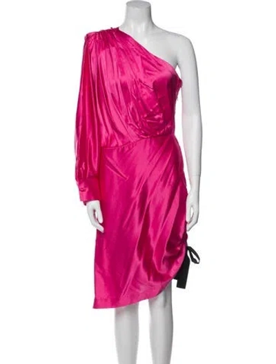 Pre-owned Retroféte Silk Knee-length Dress In Pink