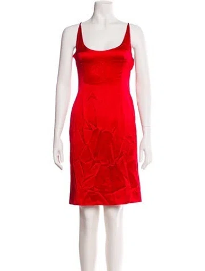 Pre-owned Retroféte Silk Knee-length Dress W/ Tags In Red