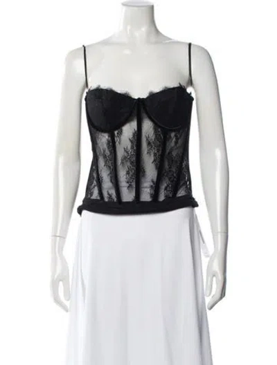 Pre-owned Retroféte Silk Lace Pattern Crop Top In White