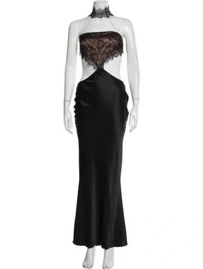 Pre-owned Retroféte Silk Long Dress In Black