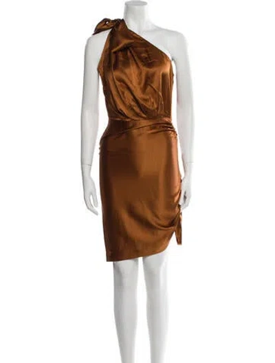 Pre-owned Retroféte Silk Long Dress In Brown