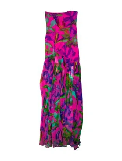 Pre-owned Retroféte Silk Long Dress In Multi