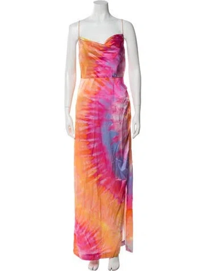 Pre-owned Retroféte Silk Long Dress In Orange