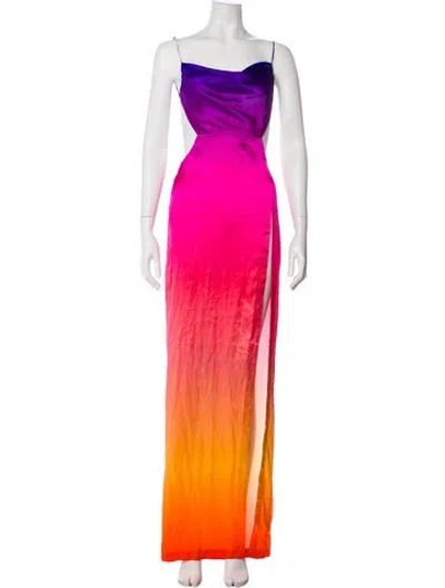 Pre-owned Retroféte Silk Long Dress In Pink