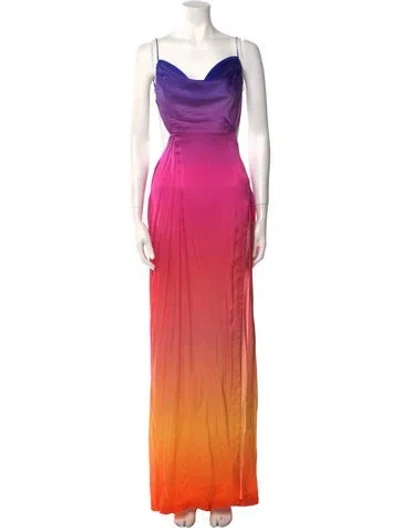 Pre-owned Retroféte Silk Long Dress In Pink